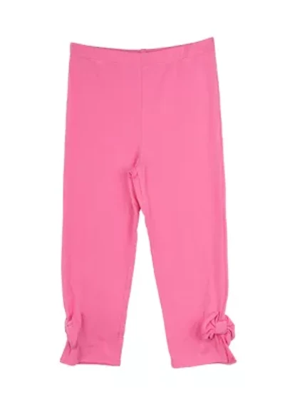 Toddler Girls Solid Leggings with Bow Details