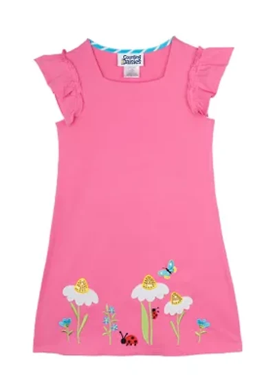 Toddler Girls Flutter Sleeve Floral Drerss