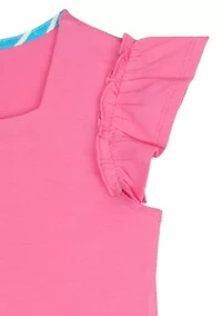 Toddler Girls Flutter Sleeve Floral Drerss