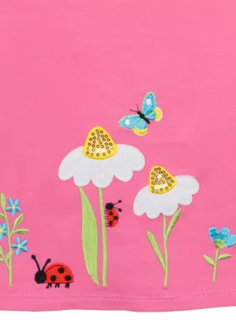 Toddler Girls Flutter Sleeve Floral Drerss