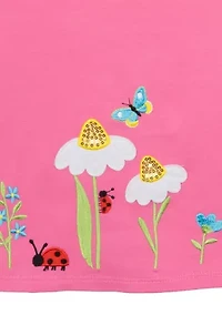 Toddler Girls Flutter Sleeve Floral Drerss