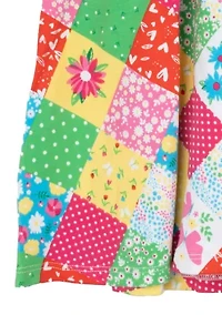 Baby Girls Puff Sleeve Patchwork Dress and Bloomer