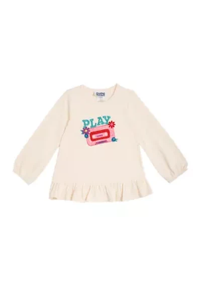 Toddler Girls Long Sleeve Play Tape Top