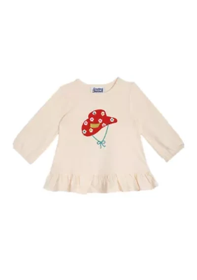 Toddler Girls Cowboy Hat Appliqué Top