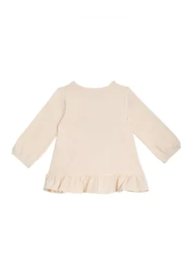 Toddler Girls Cowboy Hat Appliqué Top