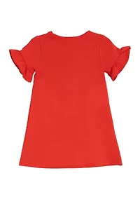 Toddler Girls Flutter Sleeve Guitar Appliqué Dress