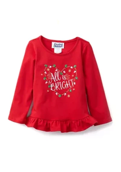 Toddler Girls Solid Ruffle Top