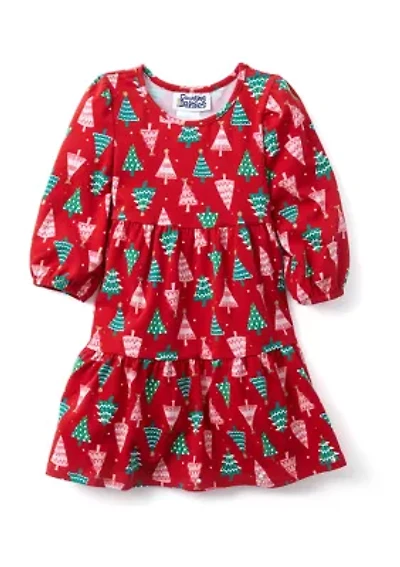 Toddler Girls Printed Knit Dress