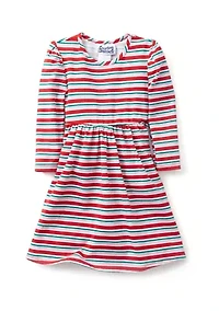 Toddler Girls Stripe Printed Dress