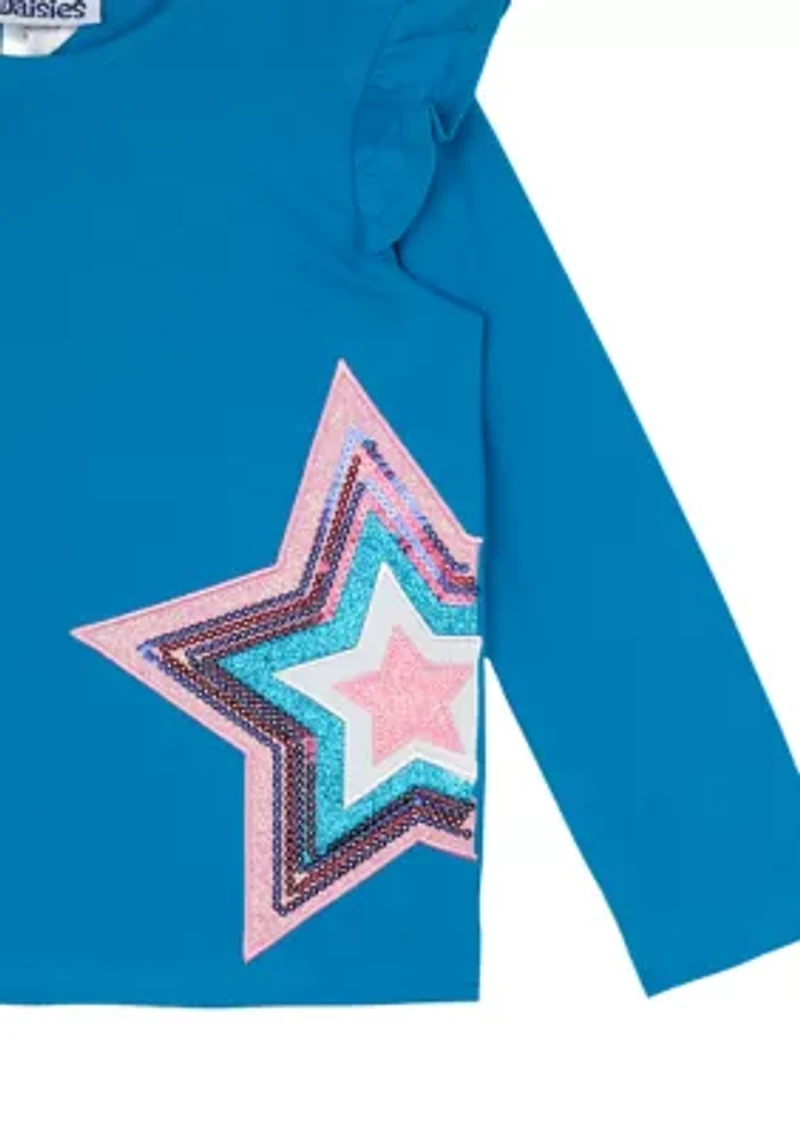 Toddler Girls Star Appliqué Top
