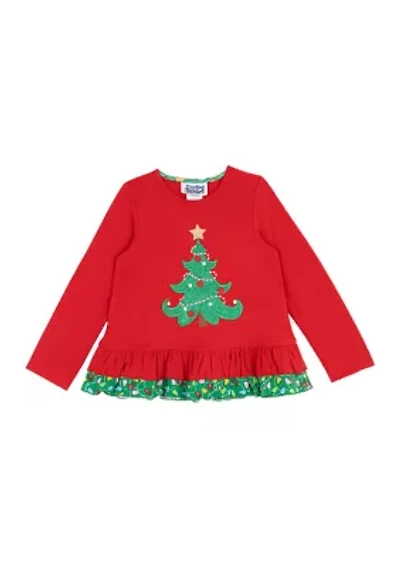 Toddler Girls Long Sleeve Tree Graphic T-Shirt