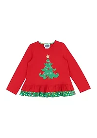 Toddler Girls Long Sleeve Tree Graphic T-Shirt