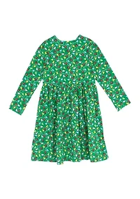 Toddler Girls Long Sleeve Tree Lights Dress