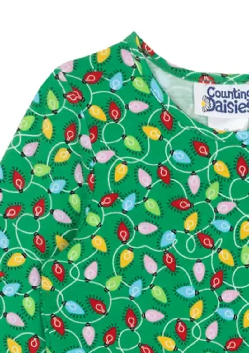 Toddler Girls Long Sleeve Tree Lights Dress