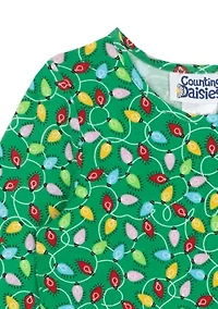 Toddler Girls Long Sleeve Tree Lights Dress