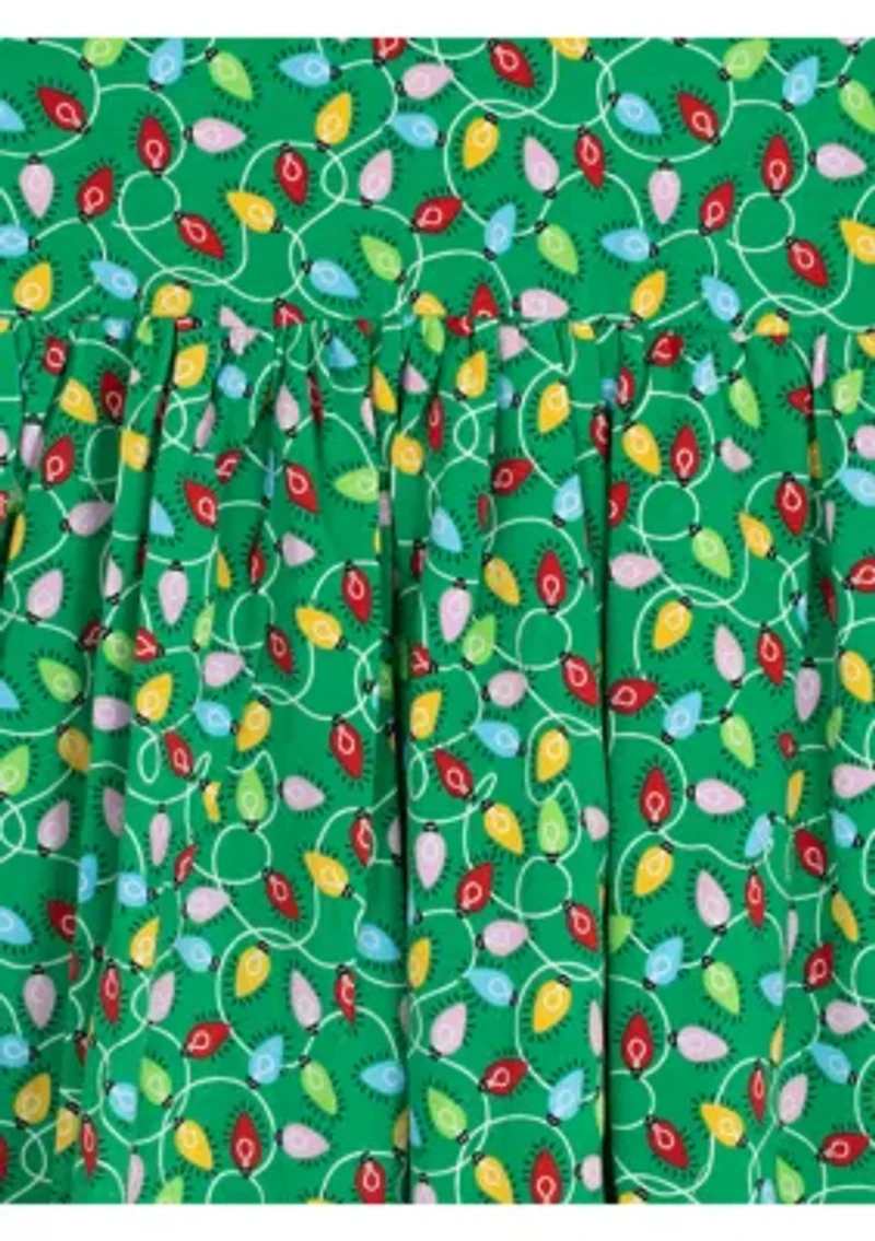 Toddler Girls Long Sleeve Tree Lights Dress