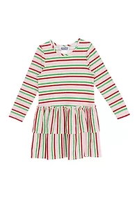 Toddler Girls Long Sleeve Stripe Dress
