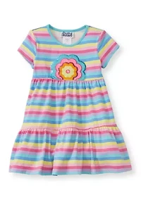 Toddler Girls Striped Tiered Dress