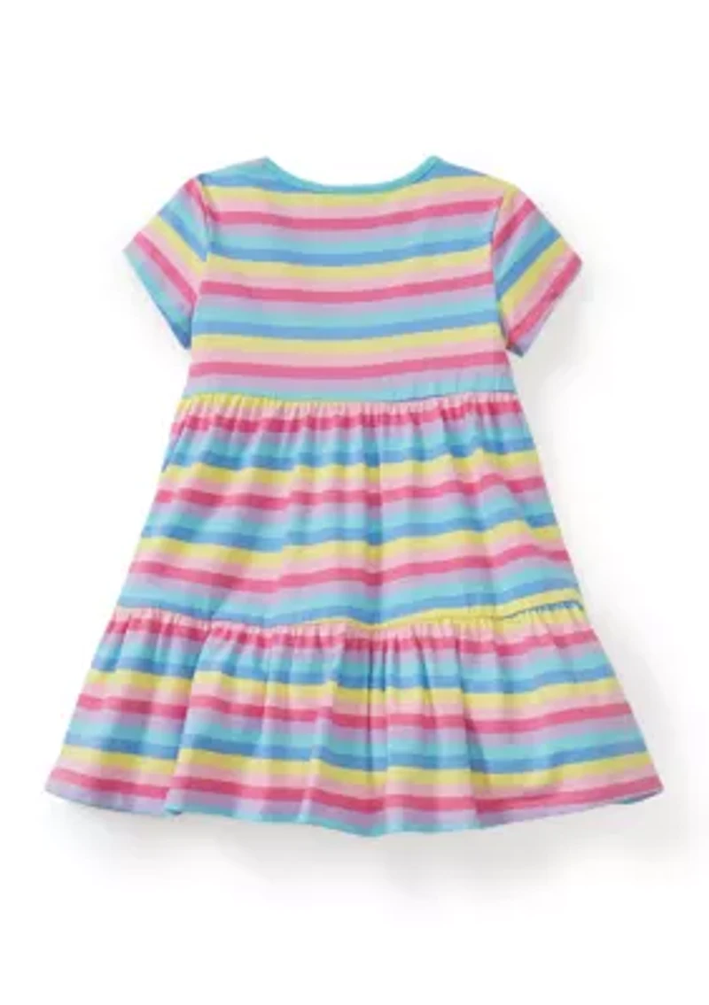 Toddler Girls Striped Tiered Dress