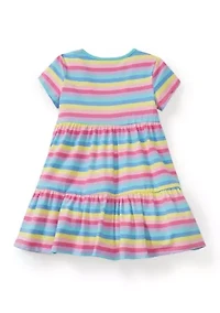 Toddler Girls Striped Tiered Dress