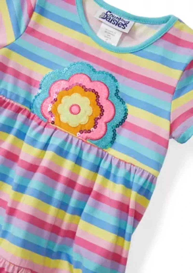 Toddler Girls Striped Tiered Dress