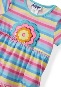 Toddler Girls Striped Tiered Dress