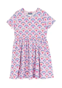 Toddler Girls Short Sleeve Heart Print Dress