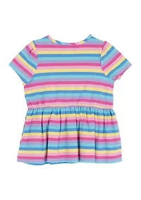 Toddler Girls Short Sleeve Knit T-Shirt
