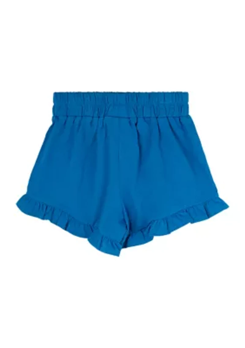 Toddler Girls Solid Flutter Hem Shorts