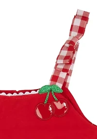 Toddler Girls Gingham Bubble Shorts and Tank Set