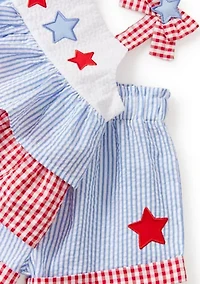 Baby Girls Americana Stars Seersucker Shorts Set