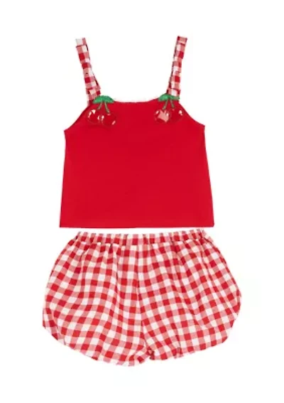 Baby Girls Gingham Bubble Short and Tank Set