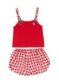 Baby Girls Gingham Bubble Short and Tank Set