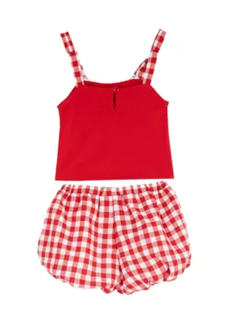 Baby Girls Gingham Bubble Short and Tank Set