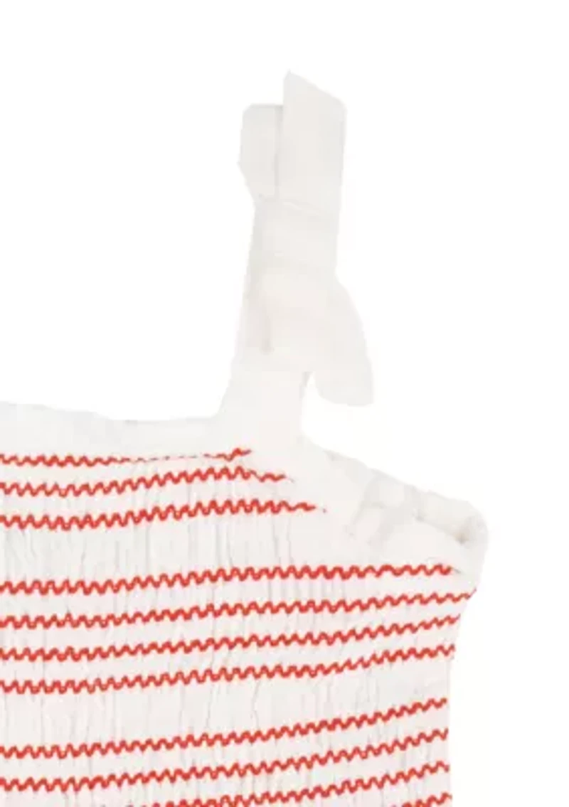 Baby Girls Smocked Tank Top and Denim Shorts Set