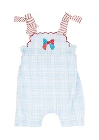 Baby Girls Gingham Romper with Bow