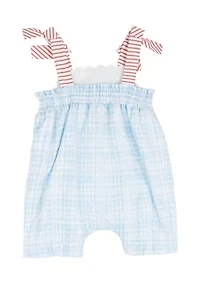 Baby Girls Gingham Romper with Bow