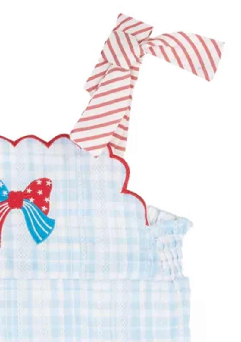 Baby Girls Gingham Romper with Bow