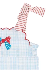 Baby Girls Gingham Romper with Bow