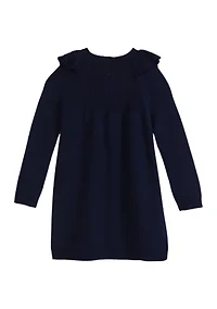 Toddler Girls Floral Embroidered Sweater Dress