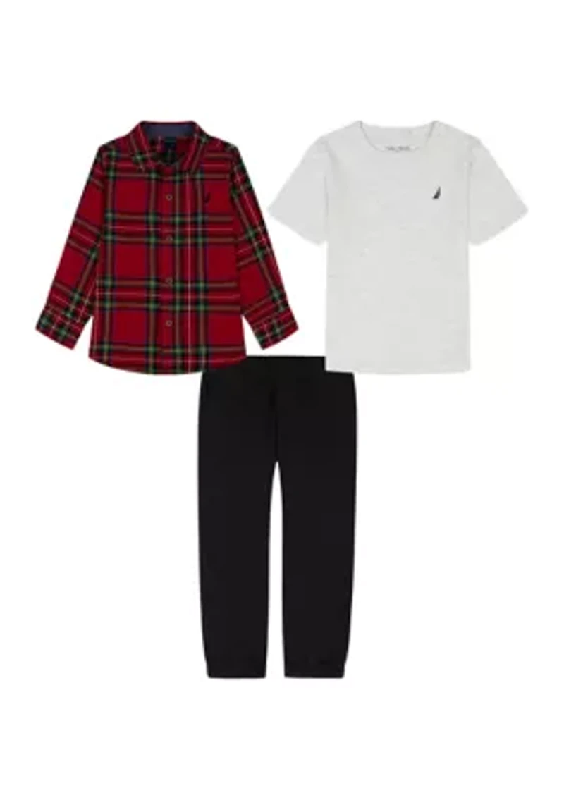 Baby Boys Three Piece Woven Pants Set