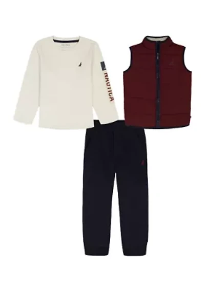 Baby Boys 3-Piece Puff Vest Set