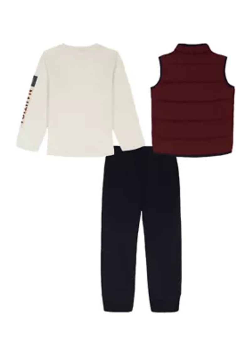 Baby Boys 3-Piece Puff Vest Set