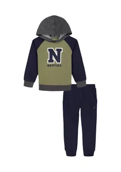 Toddler Boys Color Block Graphic Hoodie Set