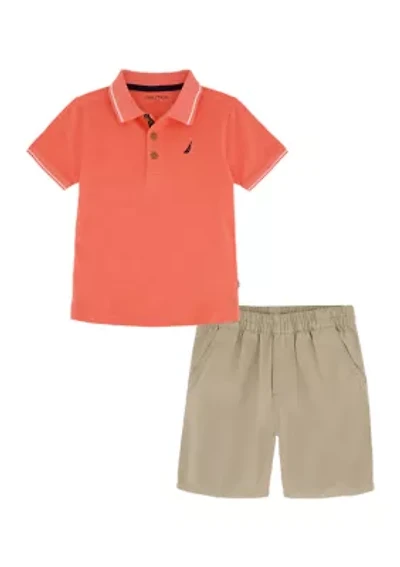 Toddler Boys Polo Shirt and Shorts Set