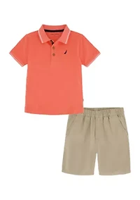 Toddler Boys Polo Shirt and Shorts Set