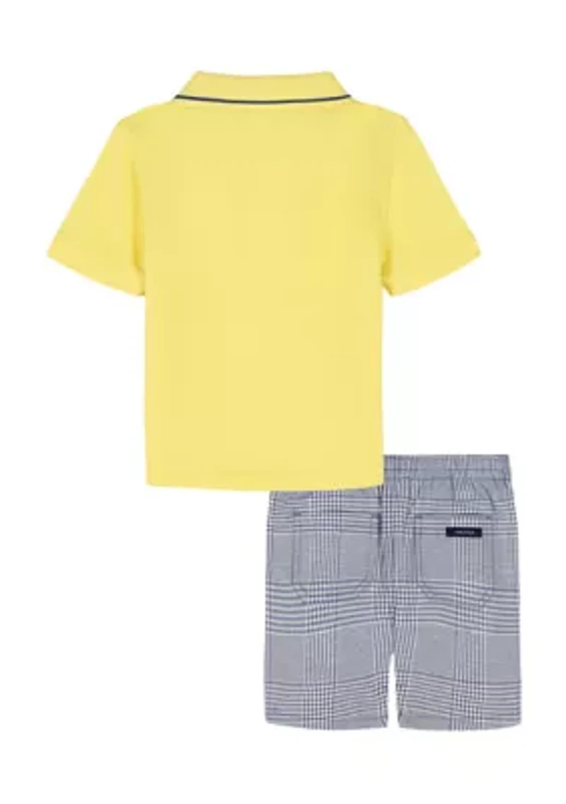 Baby Boys Polo Shirt and Plaid Shorts Set