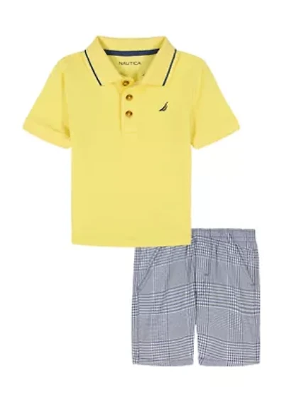 Toddler Boys 2 Piece Polo Set
