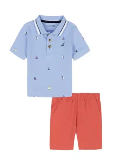 Toddler Boys Polo Shirt and Shorts Set