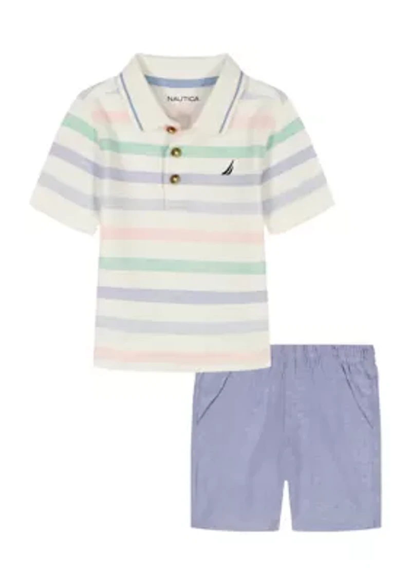 Toddler Boys 2 Piece Polo Set